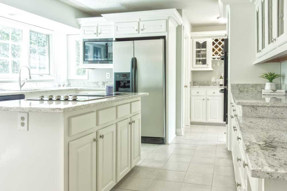 Kitchen with granite countertops